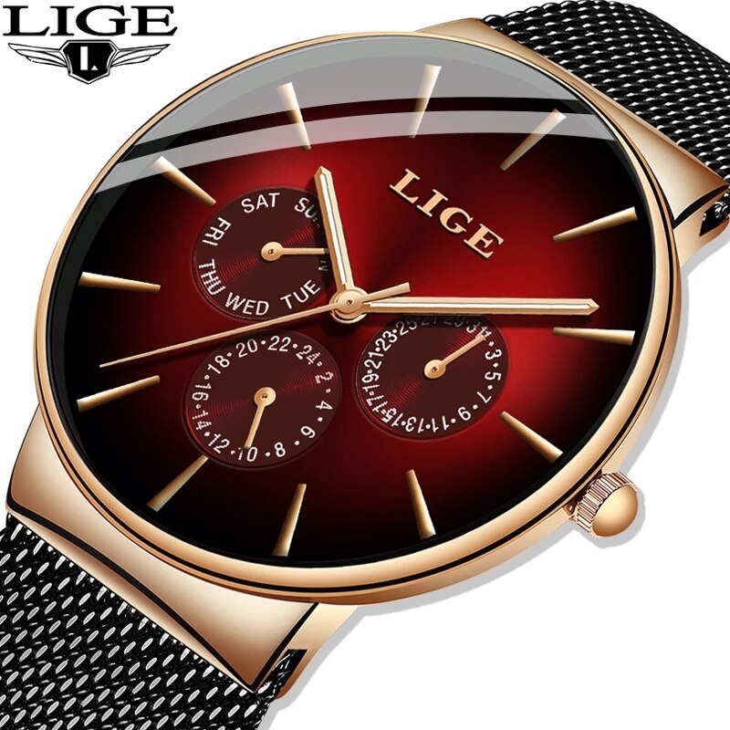 New LIGE Fashion Mens Watches  - Luxury Watch Top 10 review and price